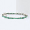 Ross-Simons 7.25 ct. t.w. Emerald Tennis Bracelet in Sterling Silver Size 8.25 - 3 of 4