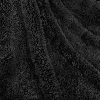 Small Black Faux Shearling Waterproof Pet Blanket