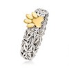 Ross-Simons Sterling Silver and 14kt Yellow Gold Paw Print Byzantine Ring - 3 of 4