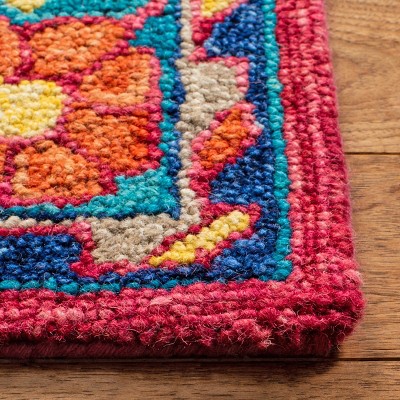 Handmade Rustic-Chic Red Wool 4' x 6' Tufted Area Rug