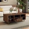 ORRD Mid-Century Modern Coffee Table with Tambour Doors - Walnut 6-Compartment Storage Table for Living Room - 3 of 4