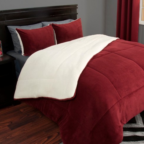  Home Collection 3pc Full/Queen Over Size Elegant Embossed  Bedspread Set Light Weight Solid Burgundy New : Home & Kitchen