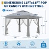 Outdoor Canopy Tent With Mosquito Netting, Pop Up Instant Gazebo Waterproof With Portable Carrying Bag, Outdoor Gazebo Tent for Backyard - 4 of 4