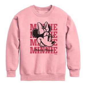Boys' - Disney - Minnie, Minnie, Minnie Mouse Graphic Long Sleeve Fleece Sweatshirt - 1 of 4
