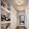 Ludomide Crystal Chandeliers Modern Square Flush Mount Ceiling Light Fixture 4-Light Flush Mount Raindrop Chandelier for Dining Room Closet - 4 of 4