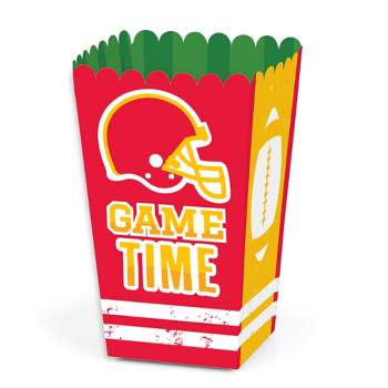 Big Dot of Happiness The Big Game - Red and Yellow - Football Party Favor Popcorn Treat Boxes - Set of 12