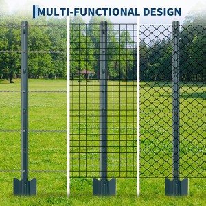 10 Packs Fence Post, 3Feet Garden Fence Stakes with U-Channel, Metal Corner Posts for Holding Garden Wire Fence - 1 of 4