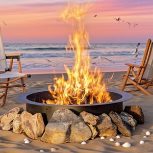 Smokeless Fire Pit Ring for Outdoor Use, Heavy-Duty Coated Steel, Quick DIY No-Tool Assembly, Efficient Ventilation, Above Ground/in-Ground - 1 of 4