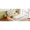 KTMBDW Queen Size Upholstered Bed with Sensor Light and Headboard, Floating Velvet Platform Bed - 3 of 4