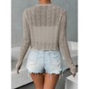 Women's Cute Handmade Cardigan Summer Little Sweater Lightweight Top with Small Flowers Pattern - 2 of 4