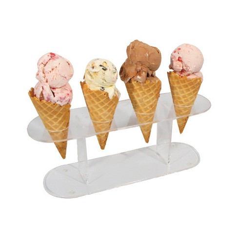 3 Cone Ice Cream or Snow Cone Holder and Display