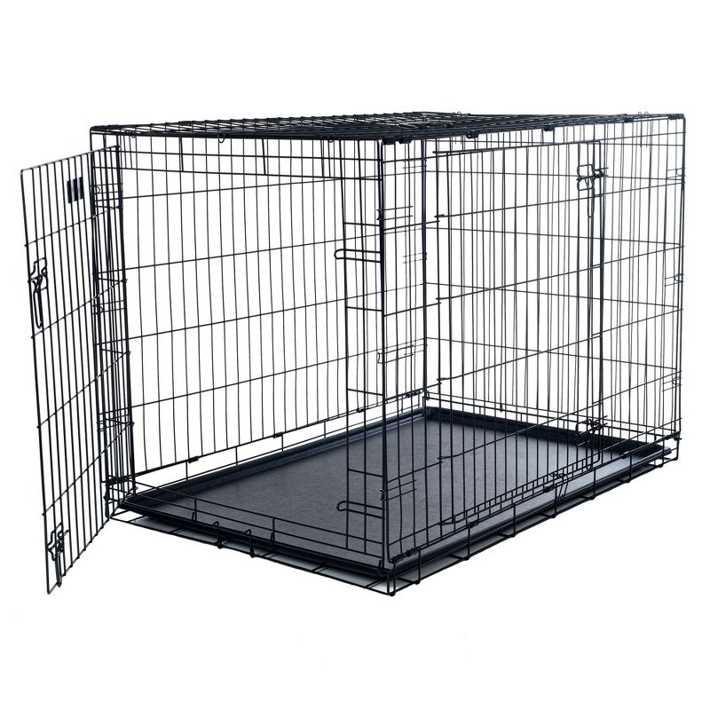 Pet Adobe Large 2-Door Foldable Metal Dog Crate - Pet Cage with Divider Panel - 36" x 23", 2 of 6