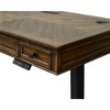Porter Traditional Wood Electronic Sit/Stand Desk Brown - Martin Furniture: Herringbone Pattern, Gold Undertones, All Purpose Drawer - 4 of 4