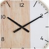 24"x24" Wooden Two-Toned Wall Clock with White Accents Brown - Olivia & May - image 3 of 4