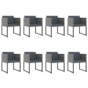 vidaXL 12-Seater Outdoor Dining Set in Gray with Cushions & Tempered Glass Tabletop, Weather-Resistant Poly Rattan and Powder-Coated Steel Frames - 1 of 4