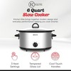 Kitchen Elite 6 Qt Slow Cooker, Stainless Steel Ceramic Crock Pot with Glass Lid - 2 of 4
