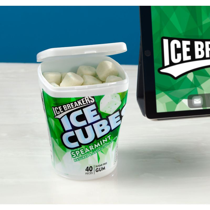 Ice Breakers Ice Cubes Spearmint Sugar Free Gum - 40ct, 5 of 7