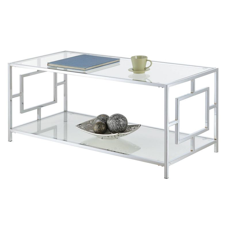 Town Square Chrome Coffee Table with Shelf - Breighton Home, 3 of 9