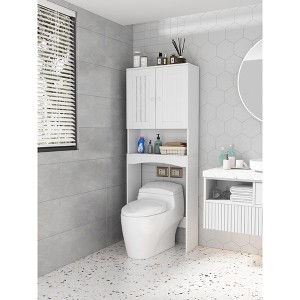 Akoasm Bathroom Storage Cabinet With Shelves & Drawer Over The Toilet-White - 1 of 4