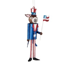 Gallerie II Patriotic Donkey July Fourth Ornament - 1 of 2
