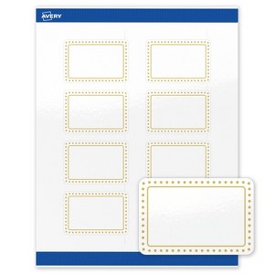 Avery 2" x 3" Labels, Gold Border with Gold Dots, 80 ct - 1 of 4
