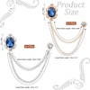 Unique Bargains Gem Hanging Chain Rhinestone Gem Brooch Pins 2 Pcs - 2 of 4