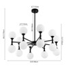 Rennnsan Herdris 33"W 16-Light Tiered Bubble Milk Glass Classic Dimmable Chandelier - 3 of 4