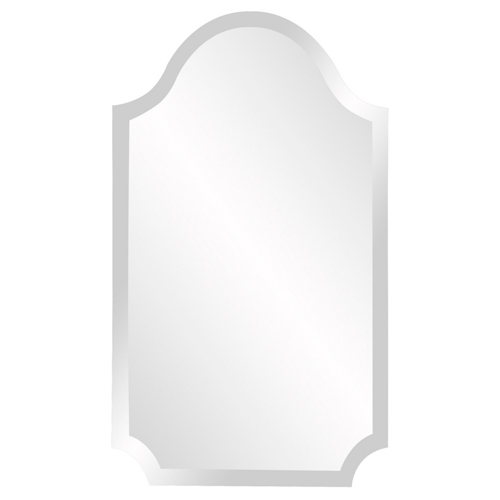 Photos - Wall Mirror Frameless Rectangular Mirror with Arch and Scalloped Corners - Howard Elli