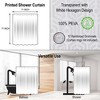 Evideco French Home Goods Transparent PEVA Shower Curtain - White Hexagon Design - 71x71 Inches - 2 of 4