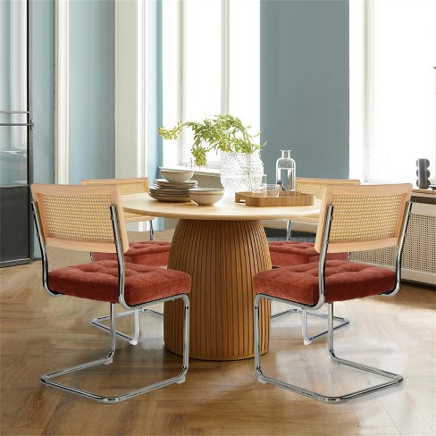 Dining room fabric discount chairs