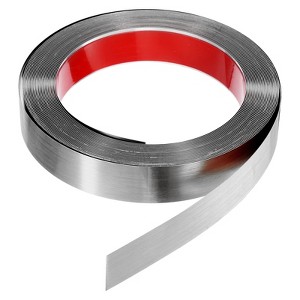 Unique Bargains Self-Adhesive Stainless Steel Mirror Finish Peel and Stick Wall Trim - 1 of 4