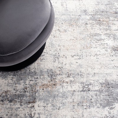 Abstract Elegance Gray & Gold 9x12 Hand-Knotted Synthetic Rug