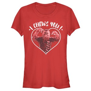 Juniors Womens Star Wars Valentine's Day I Chews You T-Shirt - 1 of 4