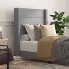 Taylor & Logan Twin 47" High Hilton Platform Bed Gray: Upholstered Wingback Headboard, Foam Padding, Wooden Slat Support - 2 of 4