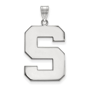 Black Bow Jewelry 14k White Gold Michigan State Spartans NCAA Extra Large Pendant - 1 of 3