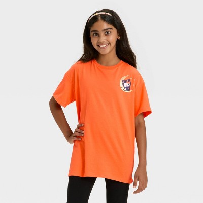 Girls' Hello Kitty Halloween Short Sleeve Graphic T-Shirt - Orange