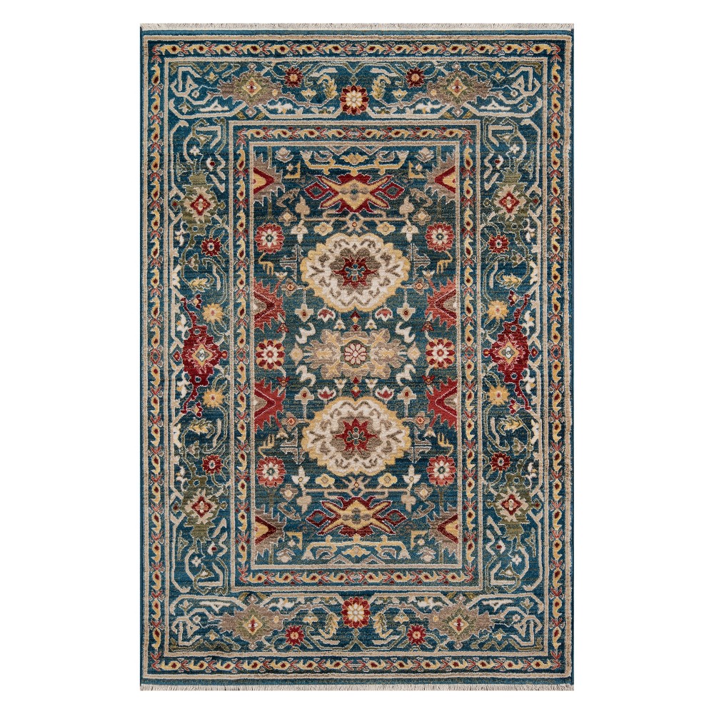 5'x7'5in Floral Loomed Area Rug Blue - Momeni