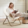 NicBex Faux Fur Papasan Chair,Upholstered Living Room Chairs with Anti-Slip Leg,Modern Saucer Chair,Accent Chairs for Living Room - 2 of 4