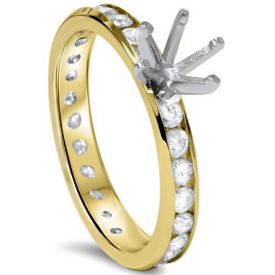 Pompeii3 1 1/2ct Diamond Eternity Engagement Setting 14K Yellow Gold