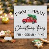 Christmas Indoor Decorations, Christmas Trees Red Truck Wooden Sign Decor, Farmhouse Christmas Wooden Block Sign - 2 of 4