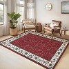 Washable Floral Kitchen Rug, Non-Slip, Low Pile Geometric Bordered Mat for Hallway, Bathroom, Entryway, Soft Non-Shed - 3 of 4