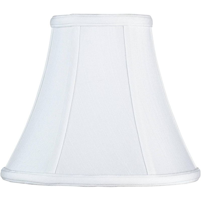 Imperial Shade White Small Bell Lamp Shade 4.5" Top x 9" Bottom x 8" Slant x 7.5" High (Spider) Replacement with Harp and Finial, 1 of 7
