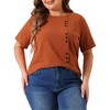 Agnes Orinda Women's Plus Size Lightweight Soft Short Sleeve Round Neck Cotton Linen Casual T-Shirts - 2 of 4