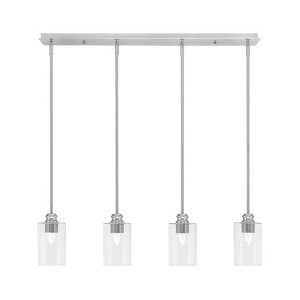 Toltec Lighting Edge 4 - Light Chandelier in  Brushed Nickel with 4" Clear Bubble Shade - 1 of 1