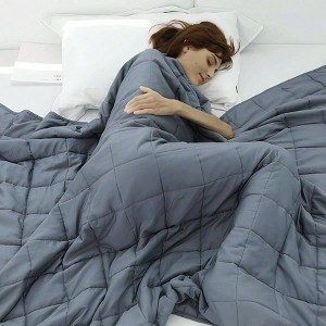 Dark Grey 48x72 15lbs Cooling Breathable Heavy Blanket with Glass Beads - 1 of 4