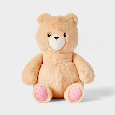 12'' Tan Bear Stuffed Animal With Heart Shaped Nose - Gigglescape™ : Target