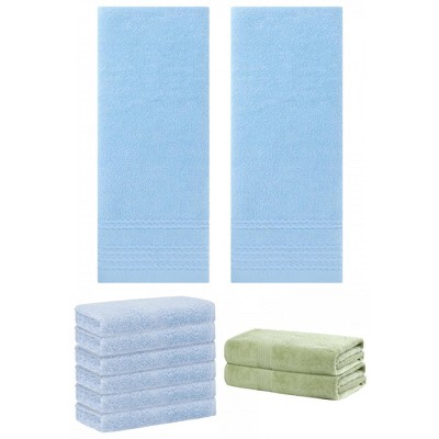 REGALWOVEN Striped Soft Absorbent Bathroom Cotton Towel Set 3 Pcs