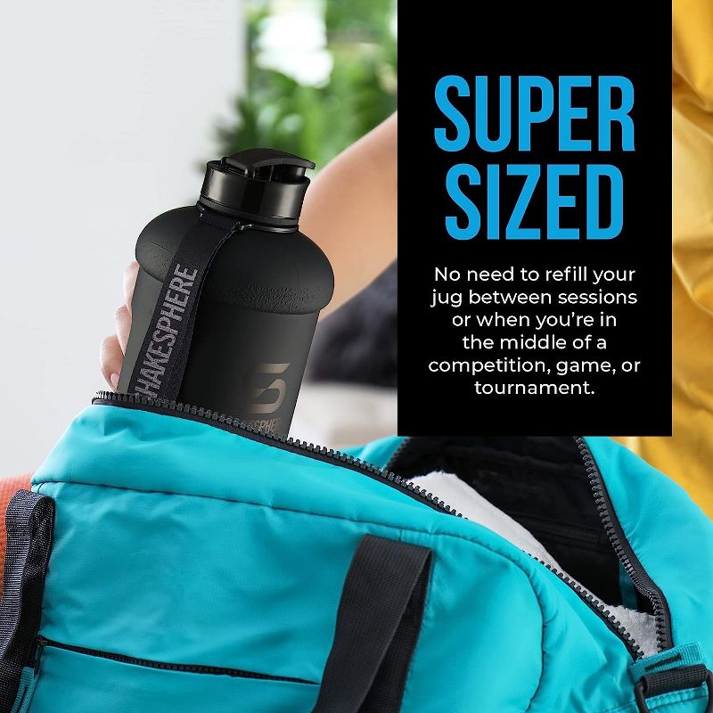SHAKESPHERE Large Sports Water Bottle - BPA Free Hydration Jug, Black - Ideal for Sports, Camping, And Outdoor, 5 of 7