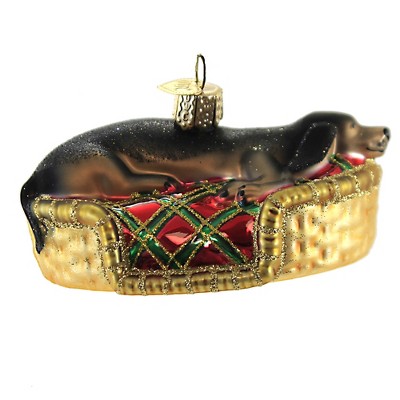 Old World Christmas 2.0" Sleepy Dachshund Dog Bed Drea,Ming  -  Tree Ornaments
