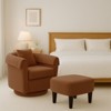 FONTOI Swivel Accent Chair with Ottoman Set, Armchair with Removable Back Pillow&Armrest Covers for Living Room, Office, Yellow, 24.6"*24.8"*27" - 2 of 4